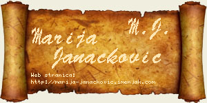 Marija Janaćković vizit kartica